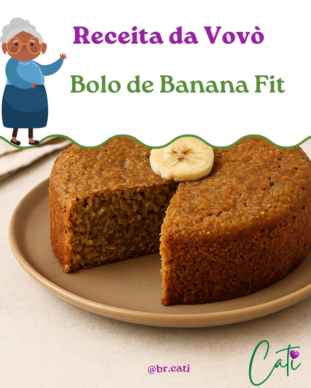 Receita da Vovó: Bolo de Banana com Aveia (Sem Glúten e Sem Açúcar)